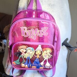 Bratz clear purple glitter mini backpack